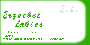 erzsebet lakics business card